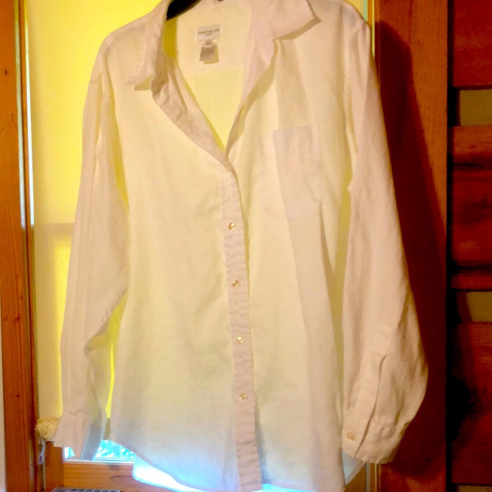 Ladies white, 100% linen, long sleeve too by Jones New York. Like new.